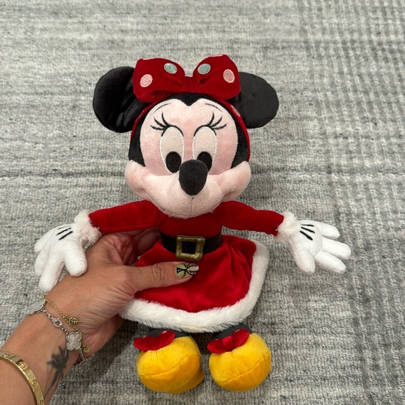 Disney parks Disneyland Santa Christmas Minnie Mouse plush stuffed animal - Picture 1 of 5
